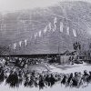 Fireworks outside Steyne Hotel. Manly, 1864